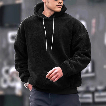 Herren Fleece Hoodie Sportlich Verstellbar Kuschelig Grey - BerlinGlamour