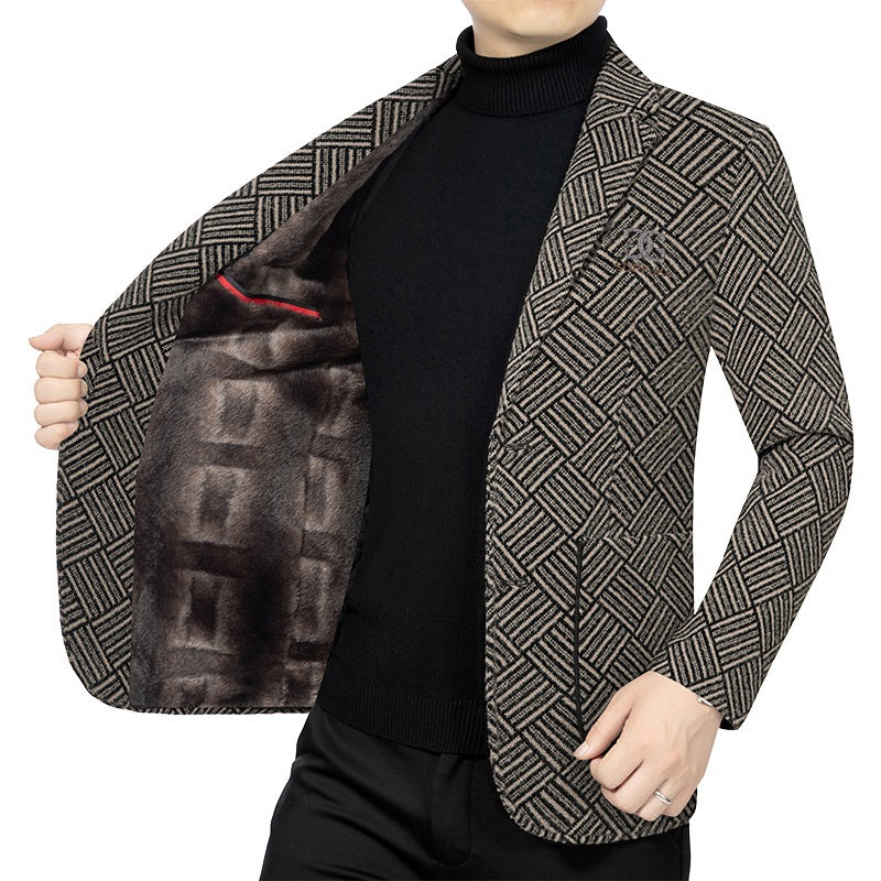 Herren Blazer Jacke Gestreift Modern mit Futter