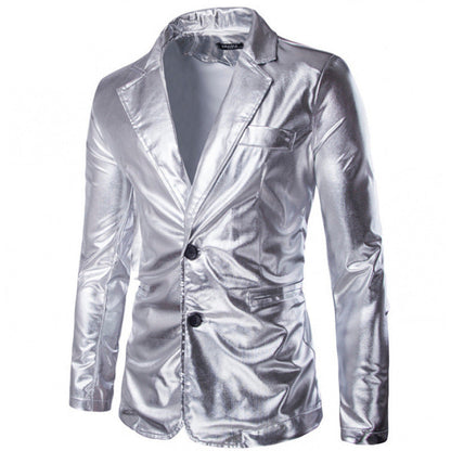 Eleganter Herren Blazer Satin Schwarz Modern