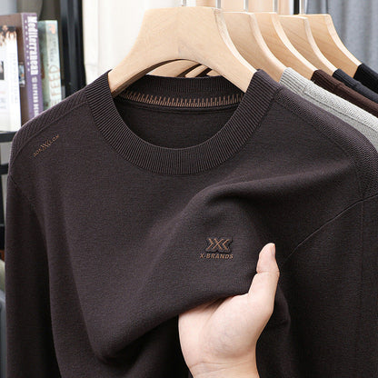 Herren Pullover Rundhals Baumwolle Modern