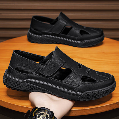 Damen Leder Sandalen Bequem Sommer Mode - BerlinGlamour