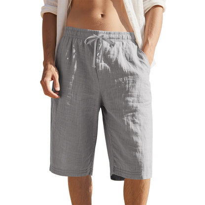 Herren Leinen Shorts Atmungsaktiv Entspannter Schnitt Sommer