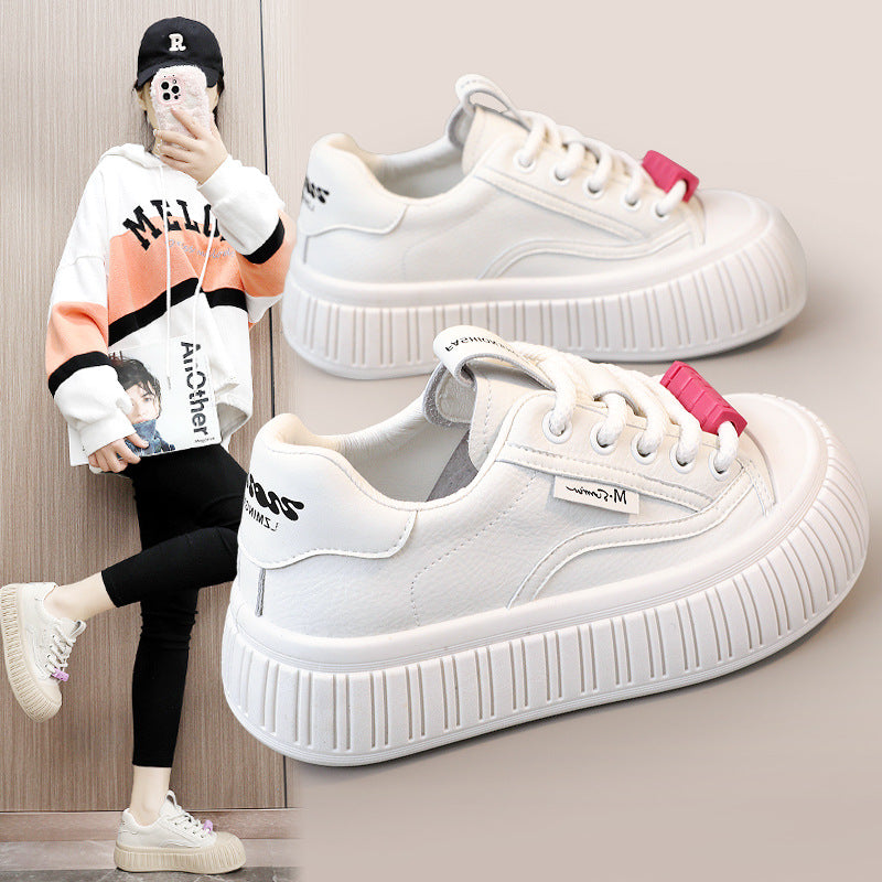 Damen Sneaker Plateau Bequem Gummisohle Trendy - BerlinGlamour