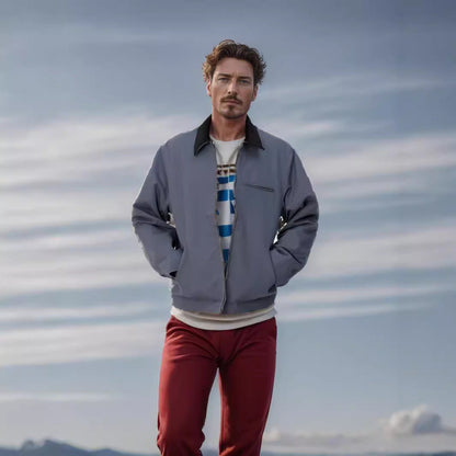 Herren Übergangsjacke Lässig Hochkragen Modern