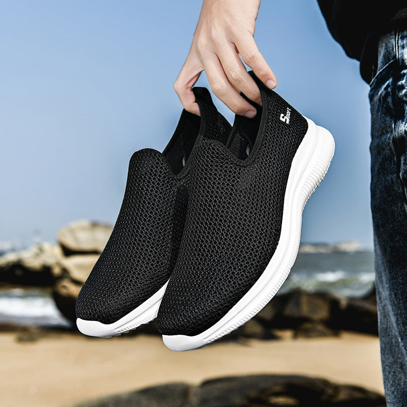 Damen Sneaker Atmungsaktiv Freizeitschuhe Slip-On Bequem