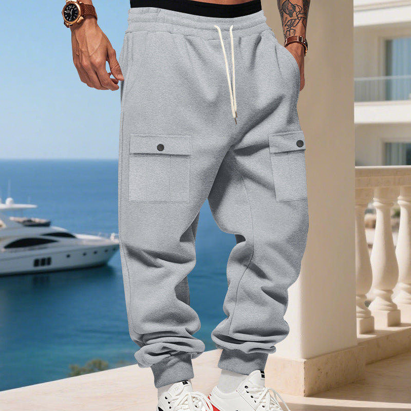 Herren Jogginghose Cargo Bequem Elastisch Taschen