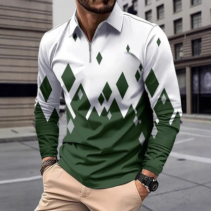 Herren Langarmshirt Modern Karomuster Trendy
