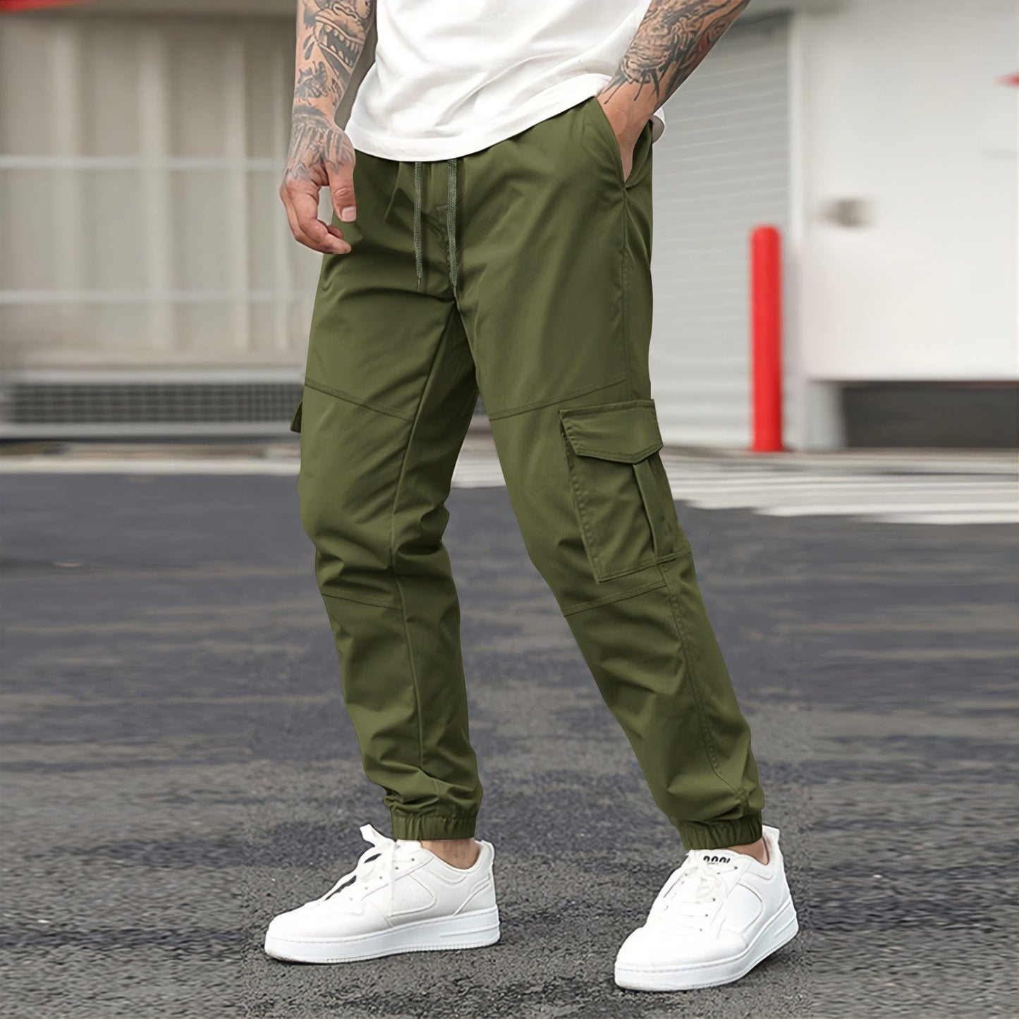 Herren Cargo-Hose elastisch mit seitlichen Taschen