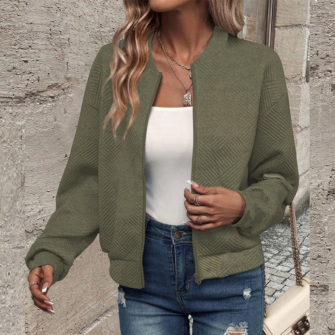 Damen Bomberjacke Elegante Lederjacke Modern Berlin