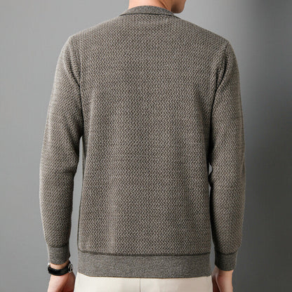 Herren Pullover Rundhals Strick Pullover Hochwertig Modern