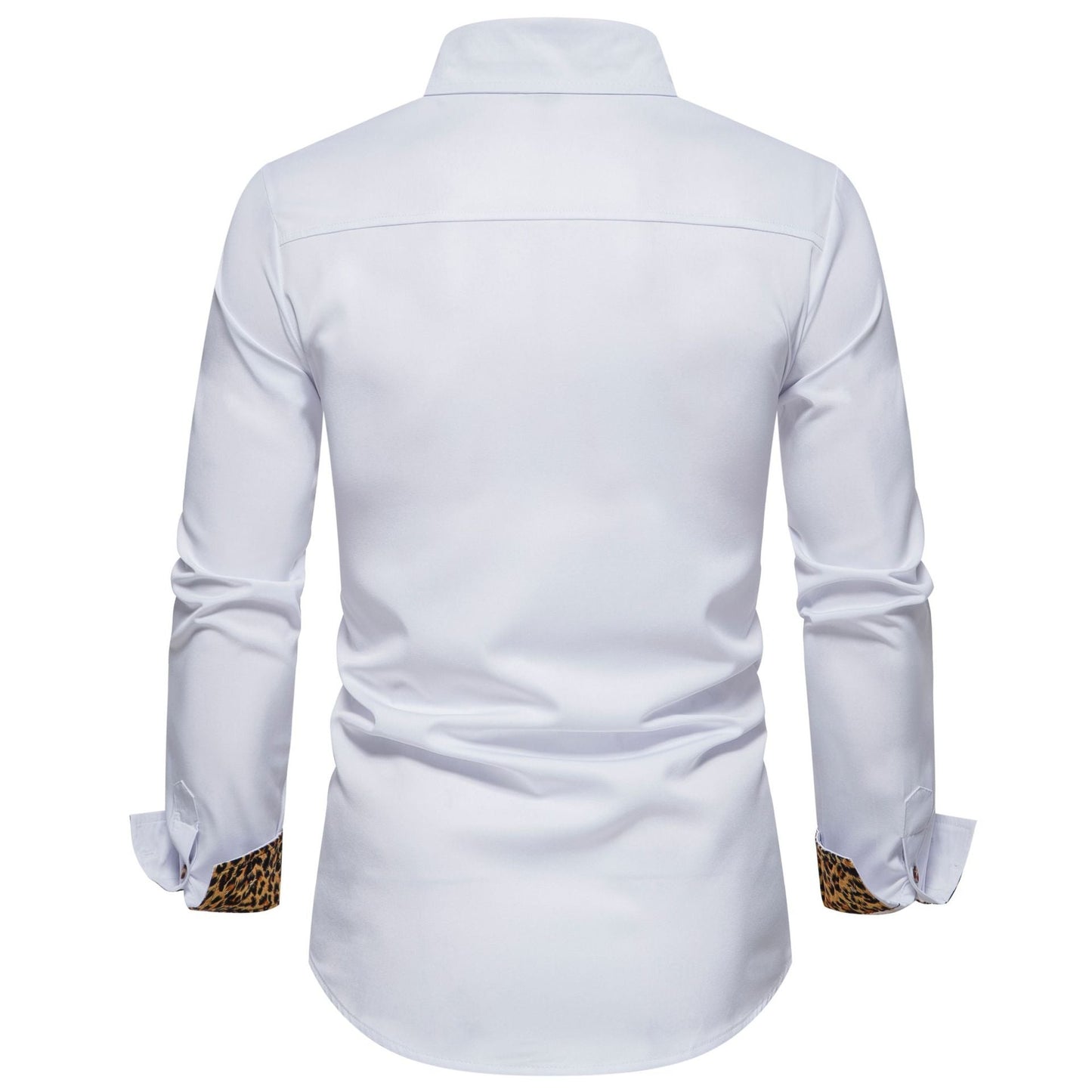 Herren Langarmhemd Leopardenmuster Elegant Modern