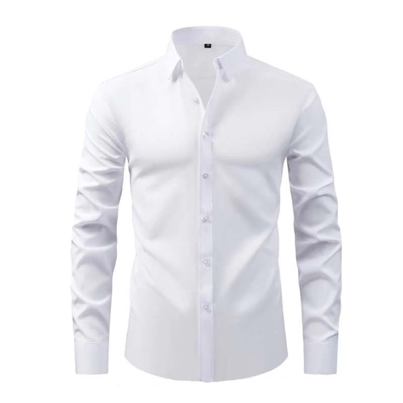 Herren Hemd Langarm Modernes Design Schwarzes Slimfit