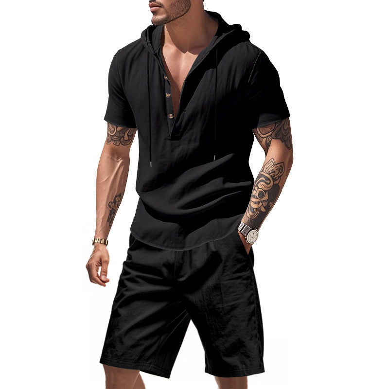 Herren Sportswear Set Kapuzenpullover und Shorts Bequem