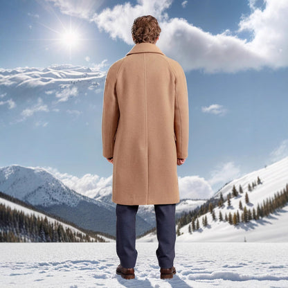 Herren Lammfellmantel Eleganter Wintermantel Lang