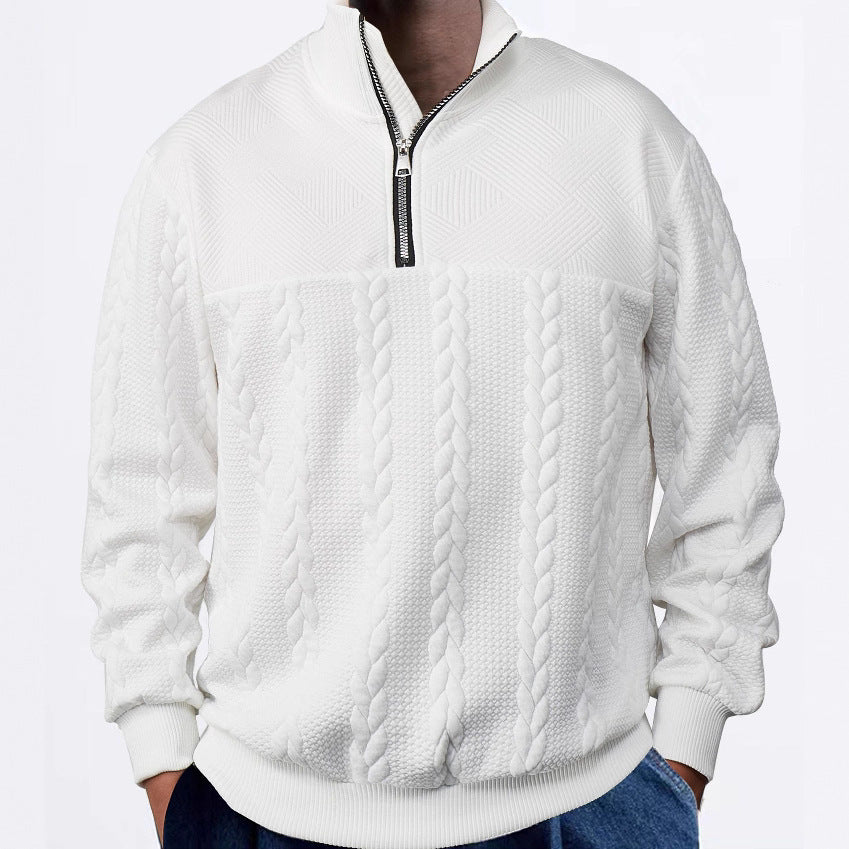 Herren Fleecepullover Sportlich Hochkragen Modern - BerlinGlamour
