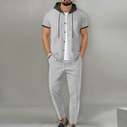 Herren Set Hemd Hose mit Kapuze Modern Berlin Style