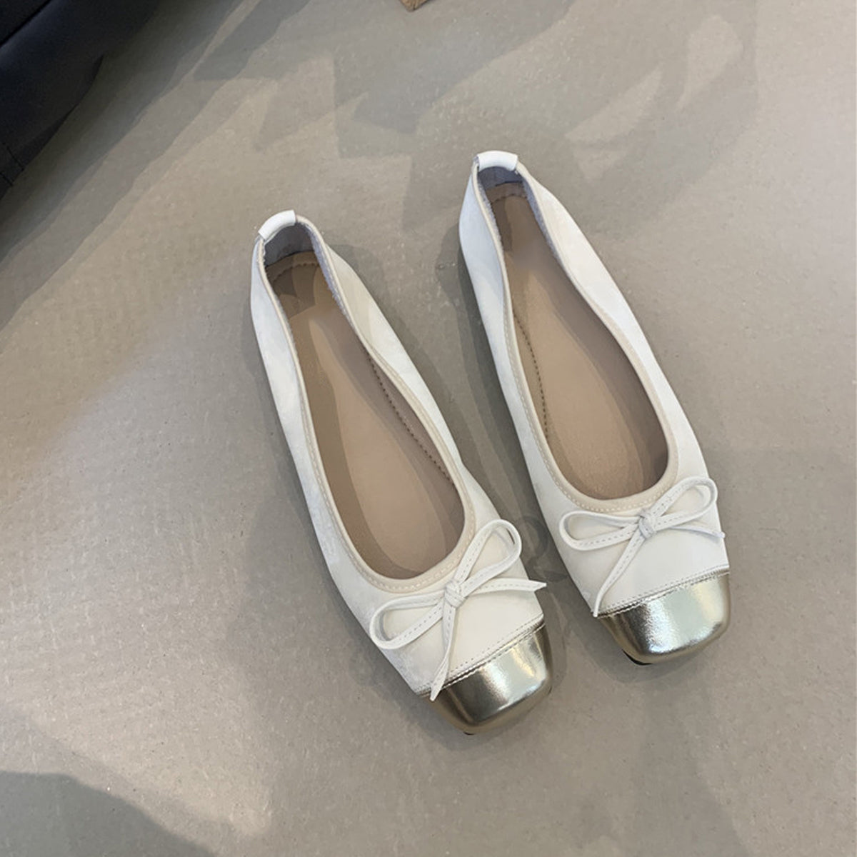 Frauen Ballerinas Glänzend Schleife Elegant Damenschuhe