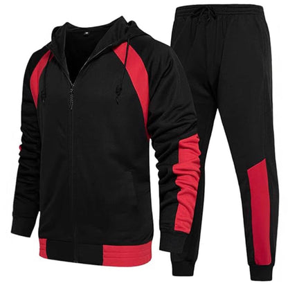Herren Sportset Kapuze Taschen Jogginganzug Modern
