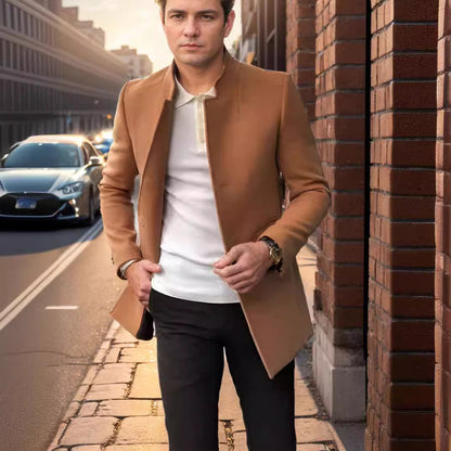 Herren Mantel Modern Tailliert mit Kragen