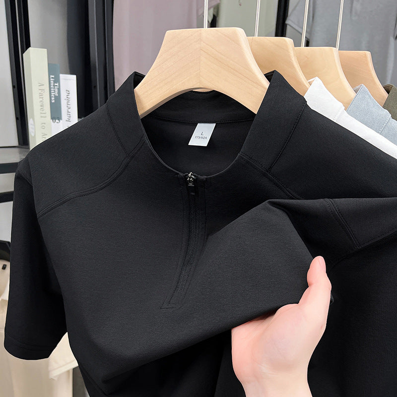 Herren Funktionsshirt Kurzarm atmungsaktiv mit Reißverschluss