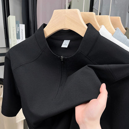 Herren Funktionsshirt Kurzarm atmungsaktiv mit Reißverschluss