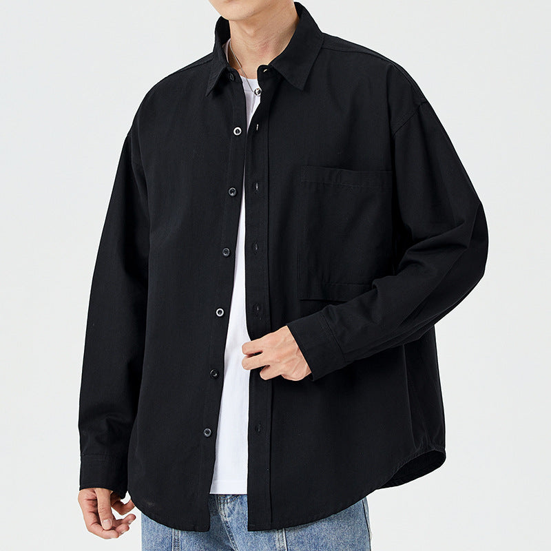 Herren Hemdjacke Lässig Baumwolle mit Brusttasche Modern