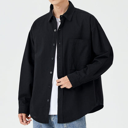 Herren Hemdjacke Lässig Baumwolle mit Brusttasche Modern