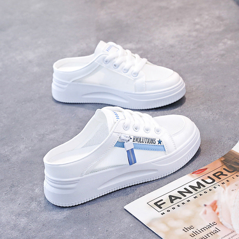 Damen Sneaker Atmungsaktiv Mesh Komfort Laufsohle Schwarz