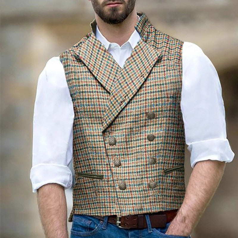 Herren Weste Elegant Klassisch Doppelreihig Knöpfe