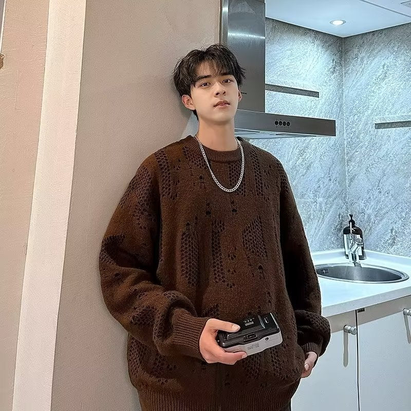 Herren Strickpullover Lässig mit Lochmuster Modern Berlin - BerlinGlamour
