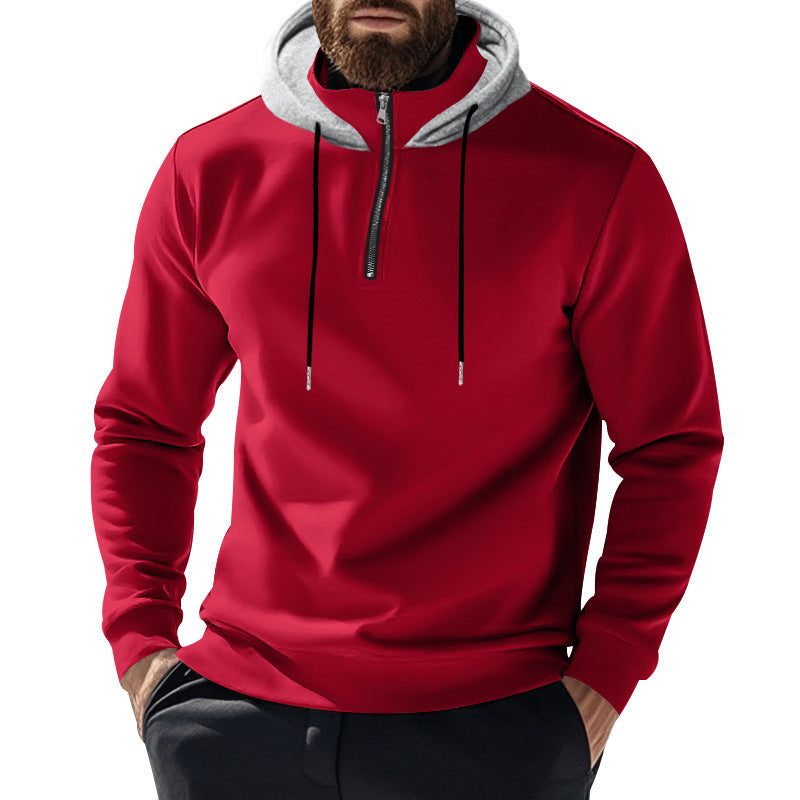 Herren Hoodie Sportlich Halbzip Kapuze Modern