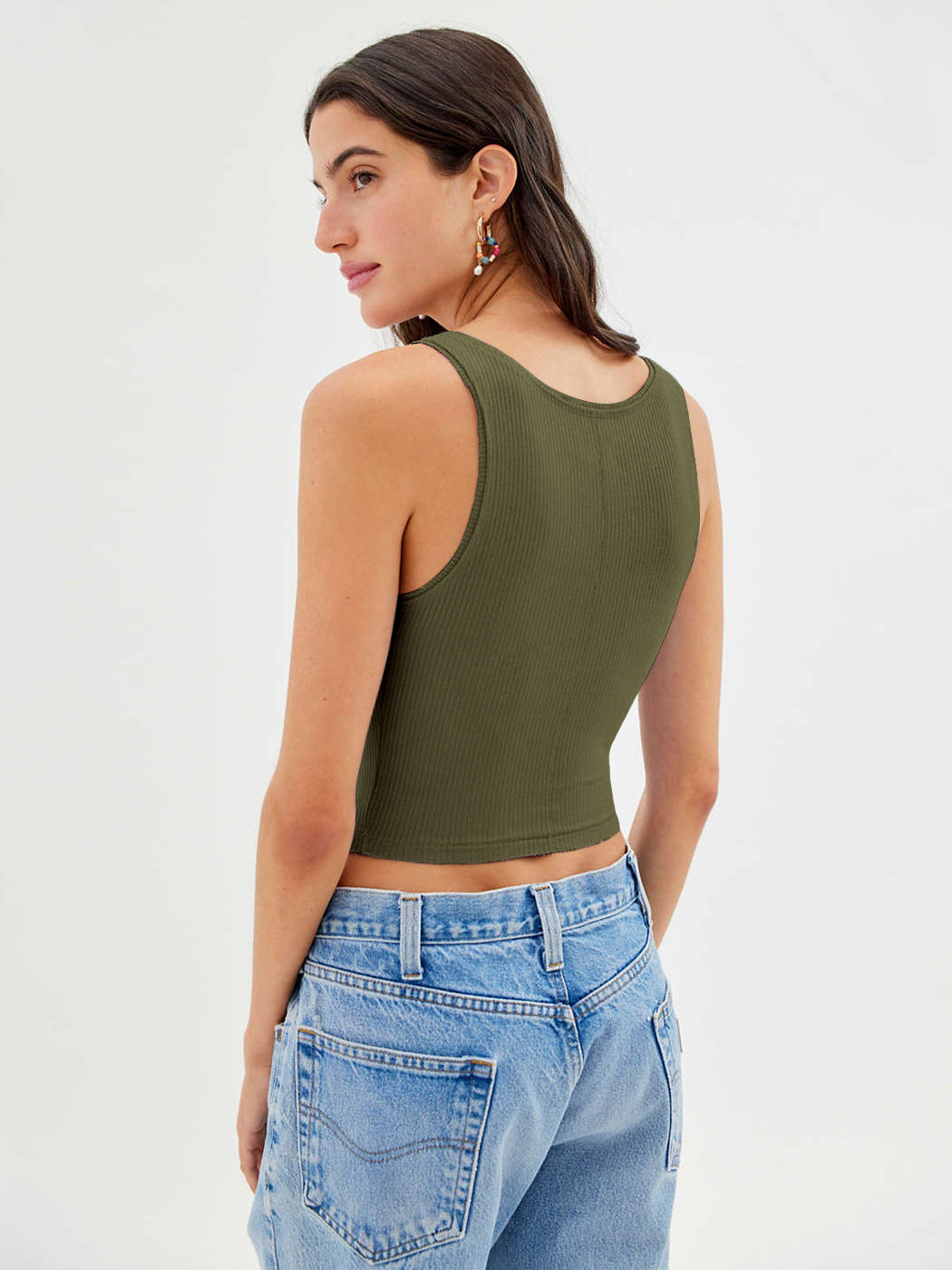 Damen Tanktop Gerippt Trendy Sommer