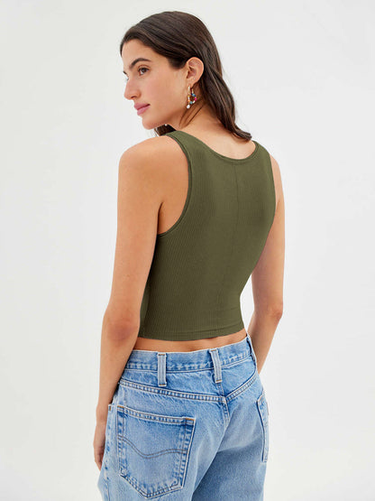 Damen Tanktop Gerippt Trendy Sommer
