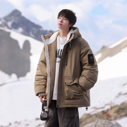 Herren Outdoor-Jacke Isoliert Wasserdicht mit Taschen und Verstellbarer Kapuze