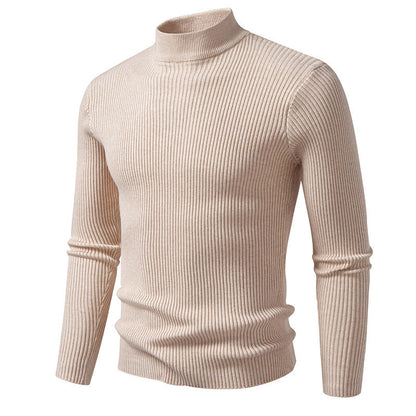 Herren Rollkragenpullover Feinripp Strick Modern Slimfit