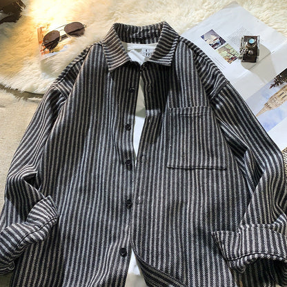 Herren Overshirt Gestreift Modern Casual - BerlinGlamour