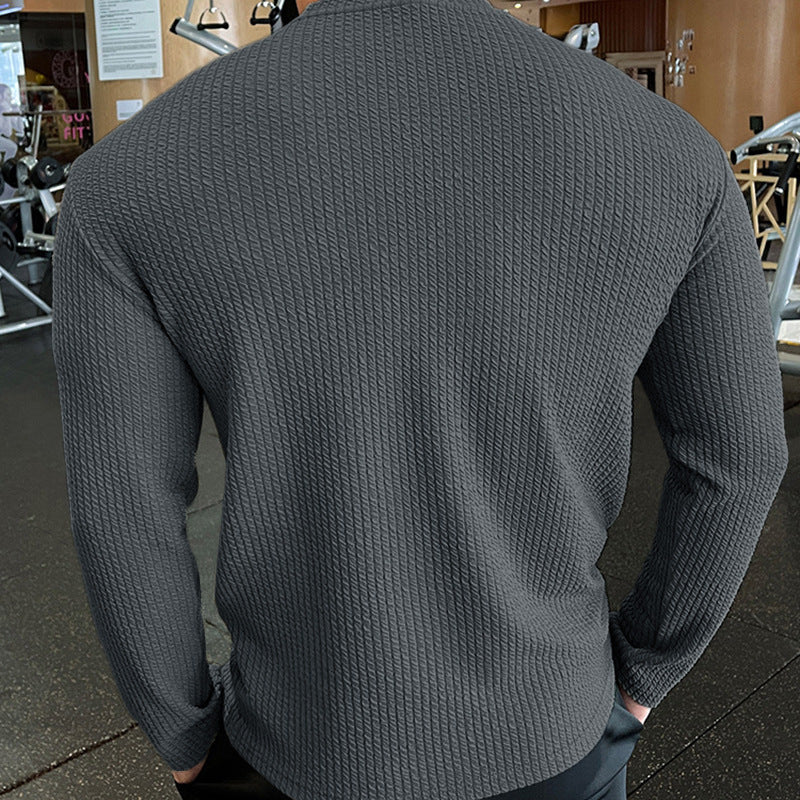 Herren Langarmshirt Strukturiert Modern Urban Style