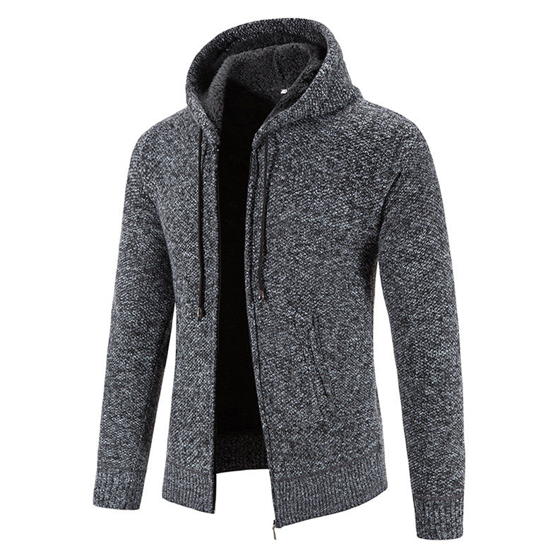 Herren Strickjacke Modern Kapuze Strukturiert Winter