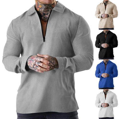 Herren Langarmshirt Modern Reißverschluss Trendy - BerlinGlamour