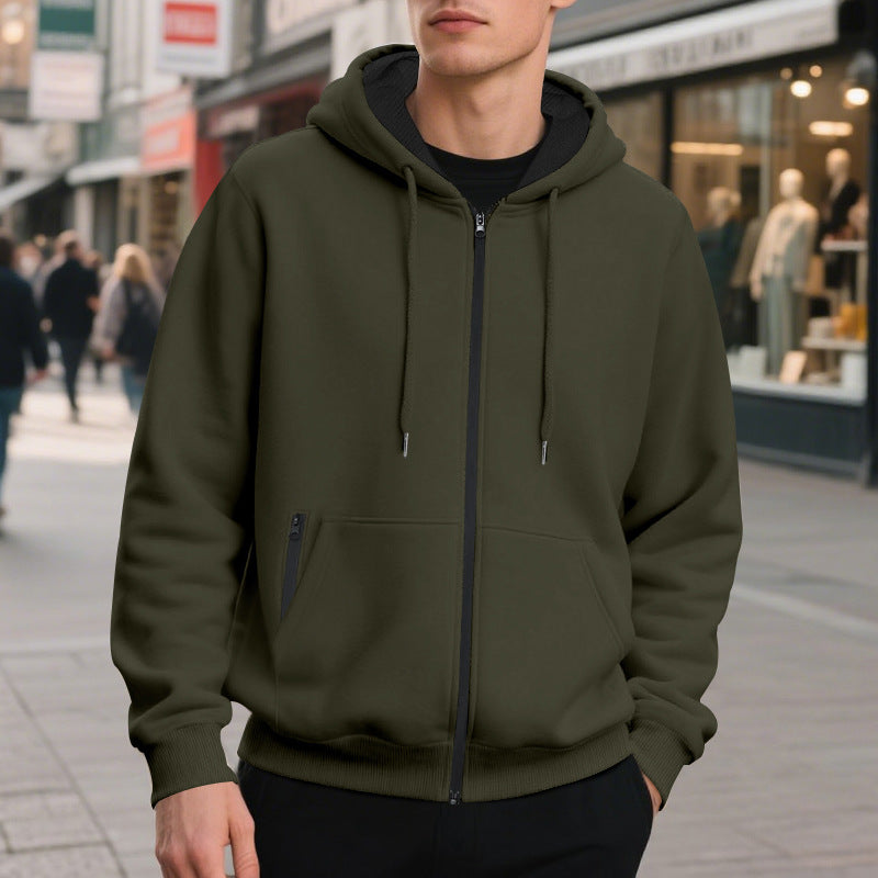 Herren Kapuzenjacke Leicht Reißverschluss Taschen Sportlich