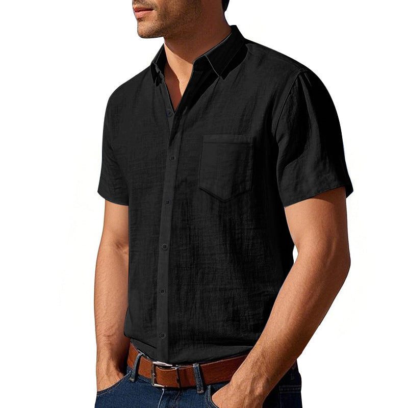 Herren Kurzarmhemd atmungsaktiv Baumwolle Trendy Sommer