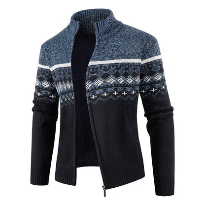 Herren Strickjacke Modern Hochkragen Trendig