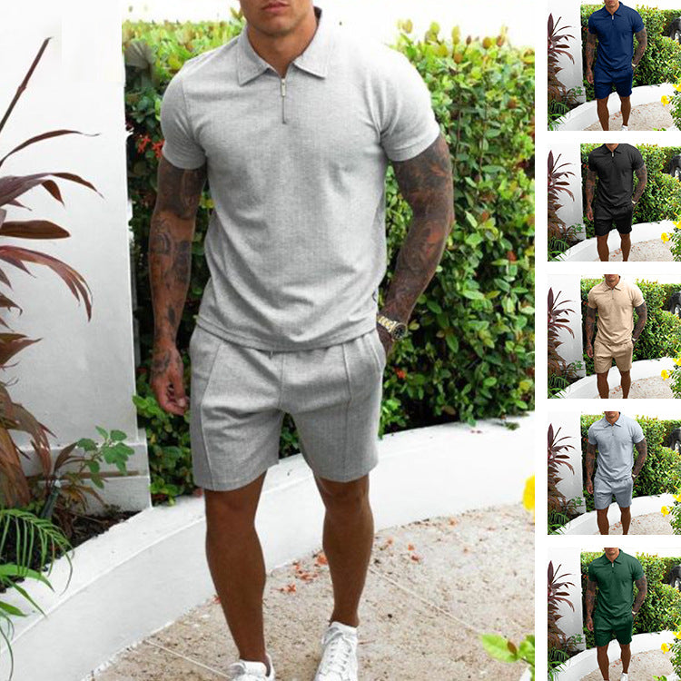 Herren Poloshirt und Shorts Set Sommer Modell - BerlinGlamour