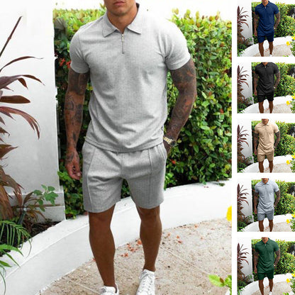 Herren Poloshirt und Shorts Set Sommer Modell - BerlinGlamour