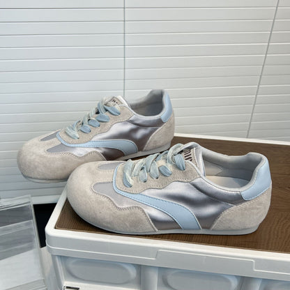 Damen Sneaker Weich Wildleder Glänzend