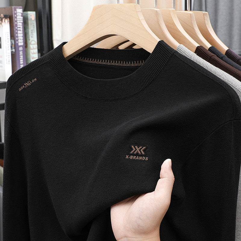 Herren Pullover Rundhals Baumwolle Modern