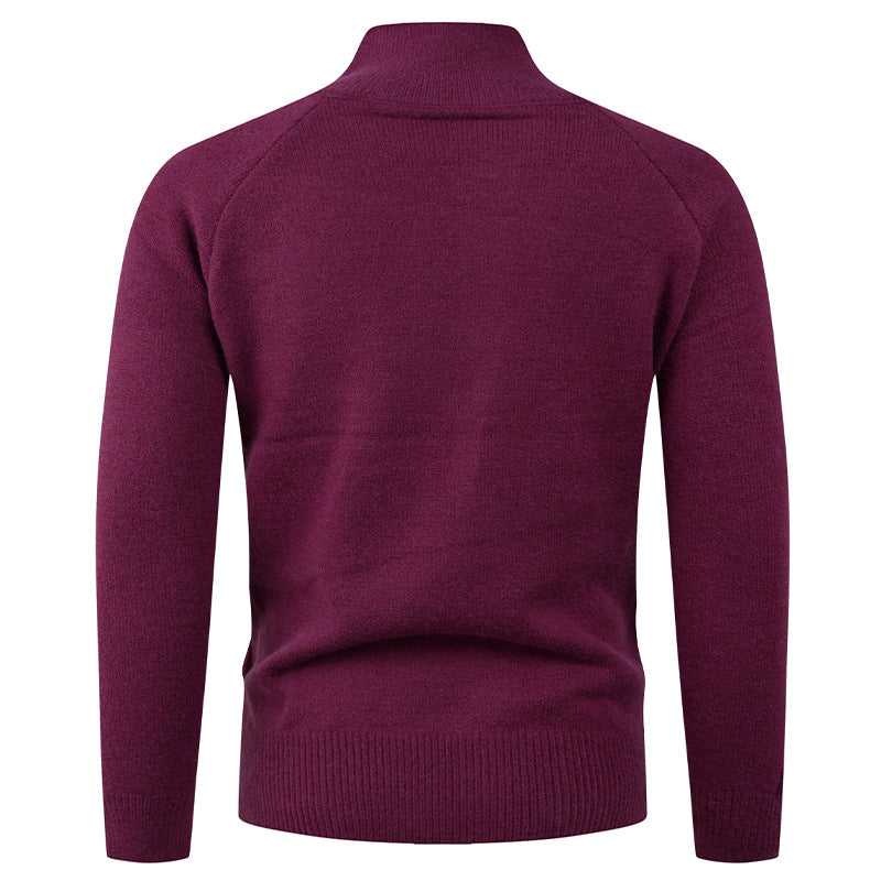 Herren Strickjacke Stehkragen Knopfverschluss Modern