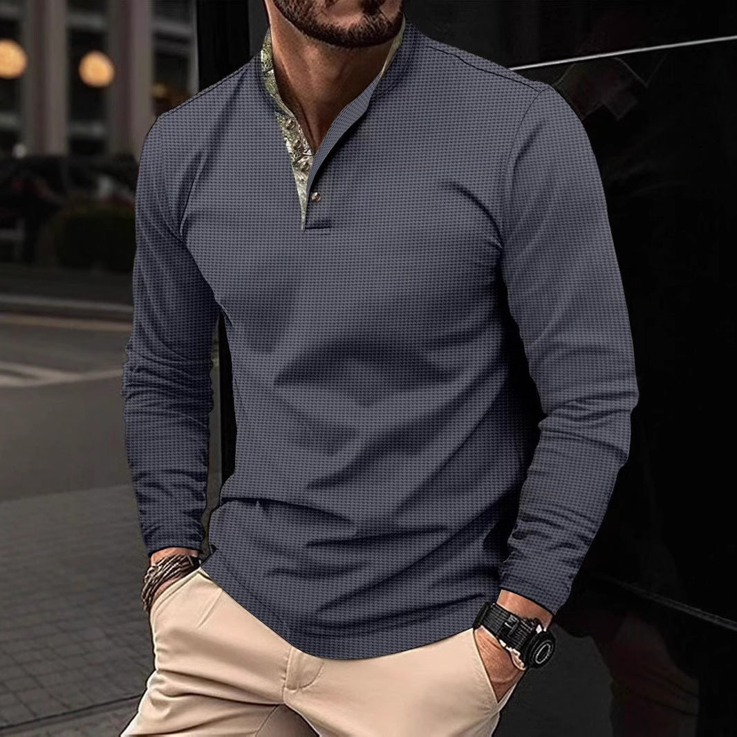 Herren Langarmshirt Elegantes Design modischer Kragen - BerlinGlamour