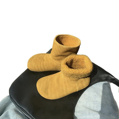 Damen Hausschuhstiefel Warm Flauschig Wildleder Winterstiefel
