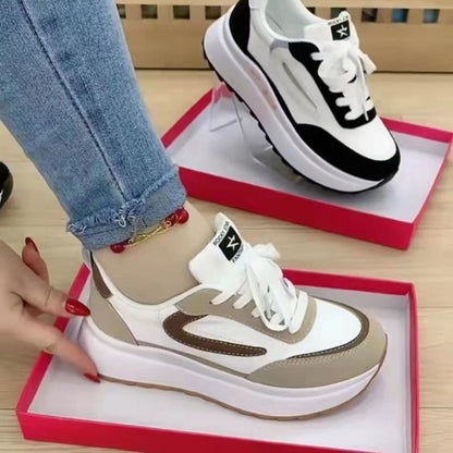 Damen Sneaker Plateau Komfort Schuhe Trendig